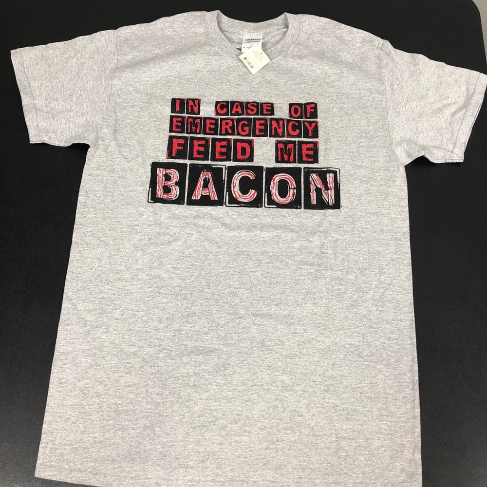 In case of emergency feed me bacon shirt